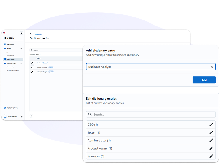 hrm dictionaries table image